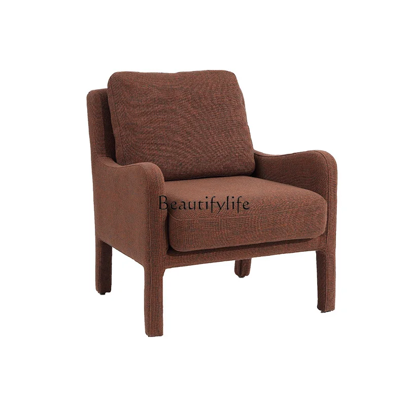 

Solid wood sofa chair household balcony oak leisure recliner simple modern single sofa