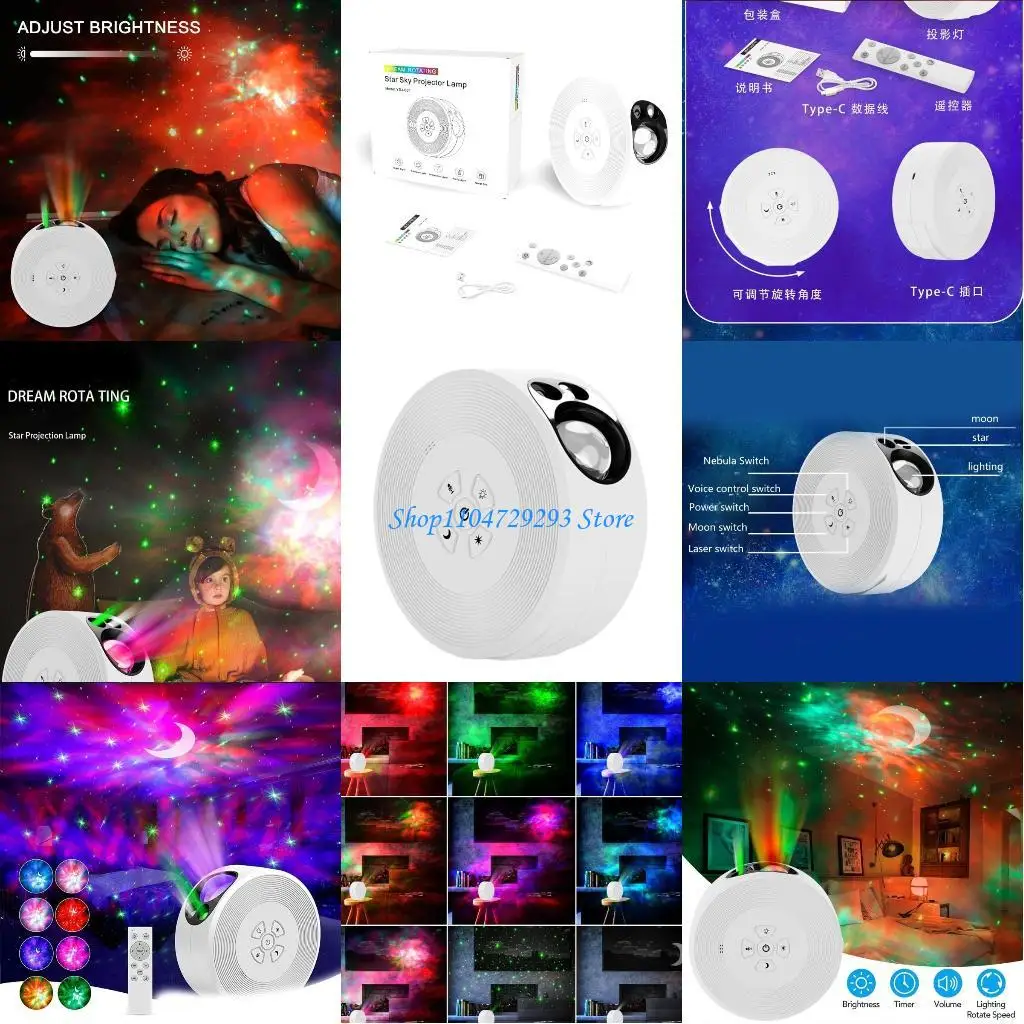 

Y2GD Starry Star Projector Light Colorful Ocean Wavy Night Lamp Creative Dynamic Bedside Lights for Bedroom Games Room