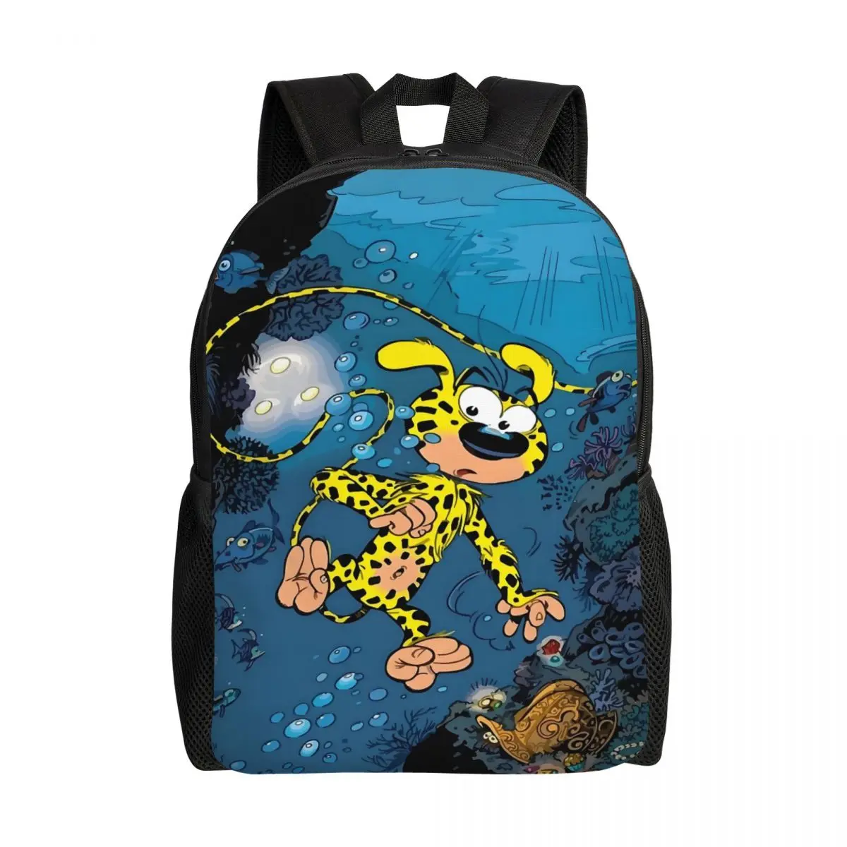 

Рюкзаки с героями мультфильмов Marsupilami для женщин и мужчин, повседневная сумка для книг для колледжа, школьные сумки под водой