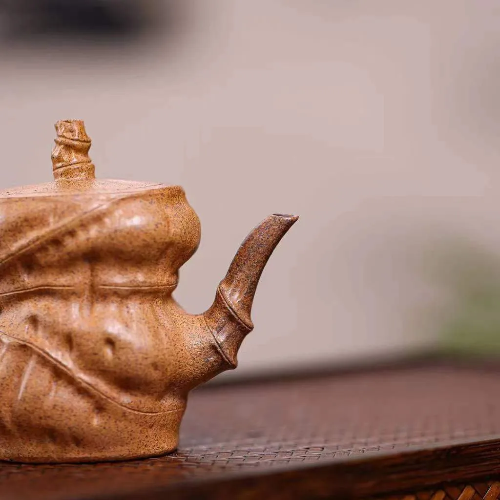 High Quality Real Yixing Jasaho Zisha Clay Teapot Restore Burn Creative Boutique Bionic Stump Pot Set Handmade Works