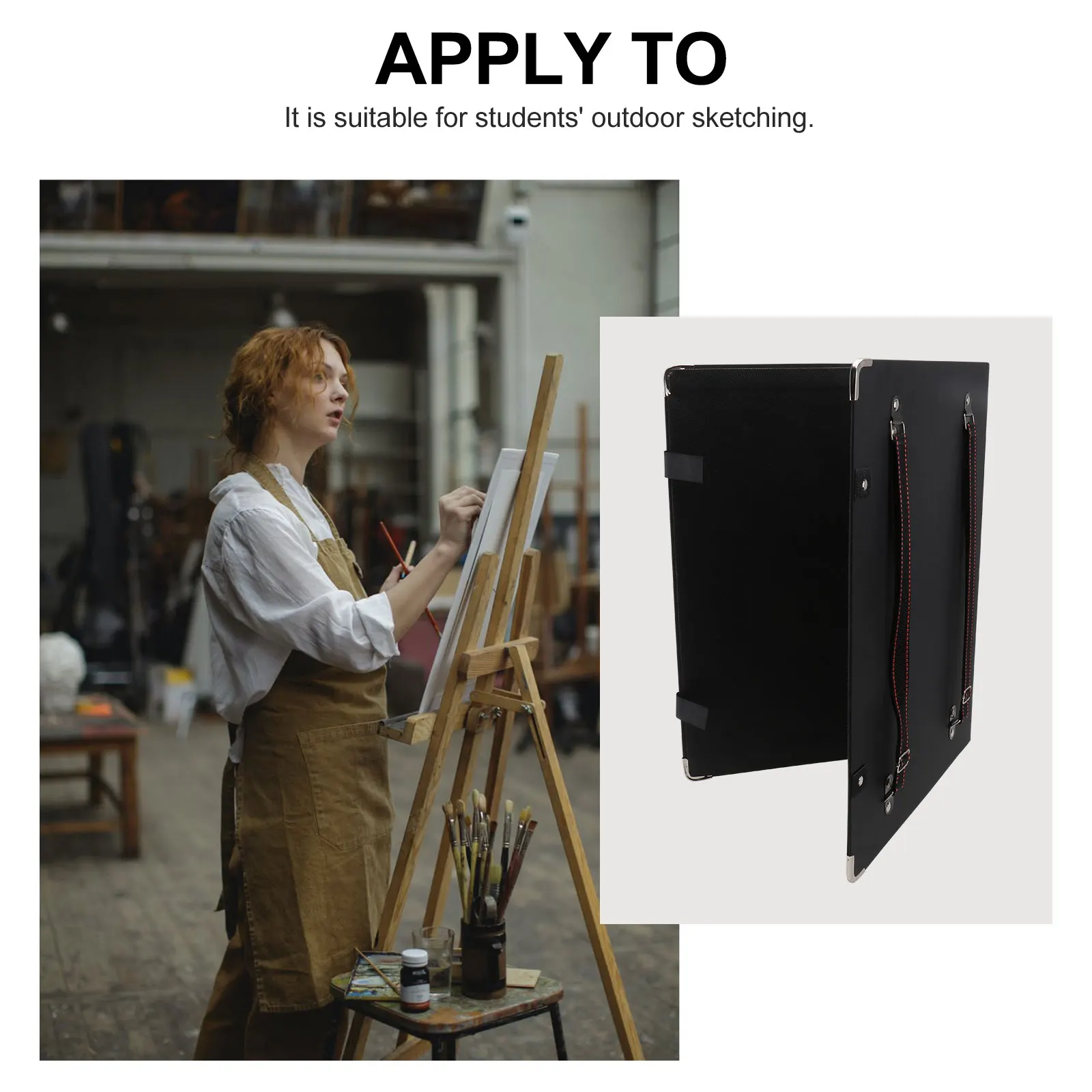 

Adjustable Portable Double Shoulder Straps Smooth Metal Corners Wooden Drawing Outdoor Indoor Art Class Gift Sketching Sketch
