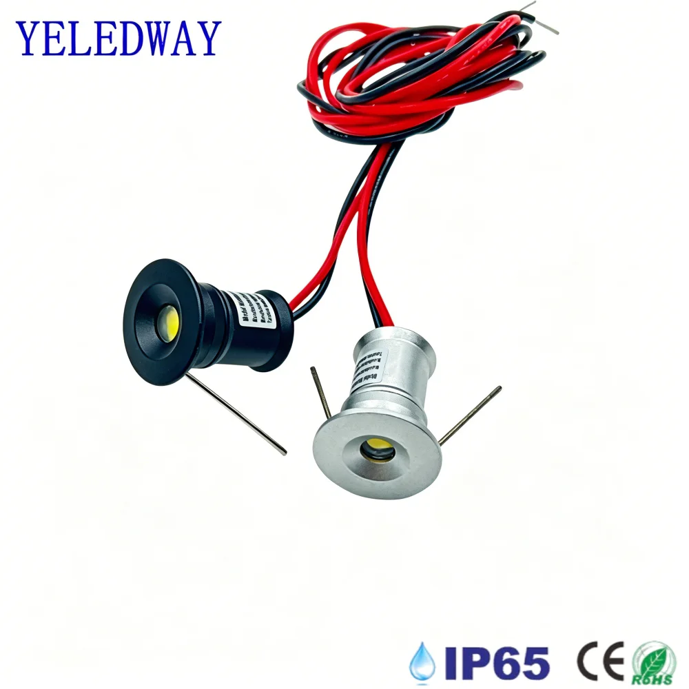 Mini Spot LED de 1W para Teto Interno, Luminária Embutida Pequena de 15mm, Downlight 12V Regulável para Vitrine, Armário, Cozinha e Escada