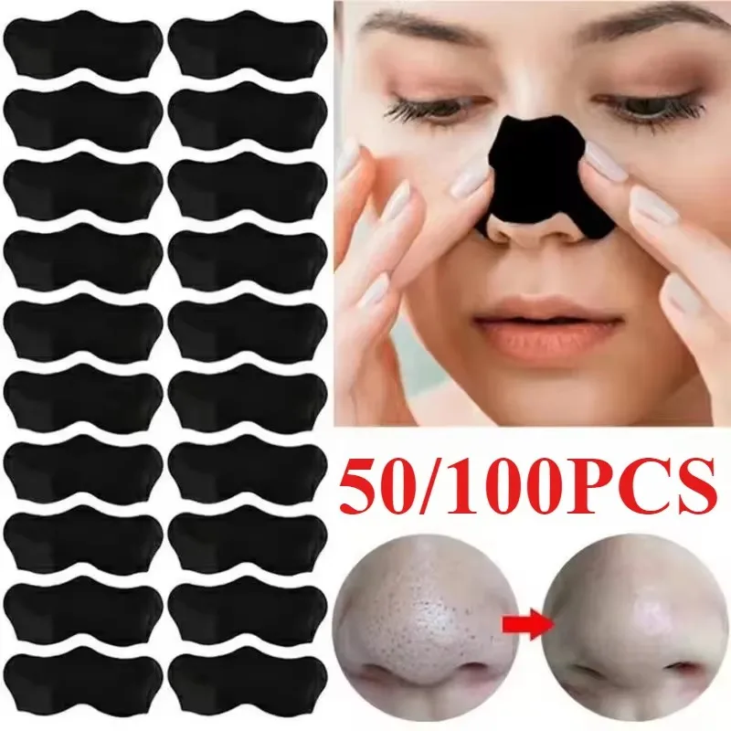 10-100pcs 유니섹스 블랙 헤드 제거 마스크 비강 스트립 수축 클렌징 모공 코 블랙 헤드 제거 스티커 스킨 케어 마스크 패치