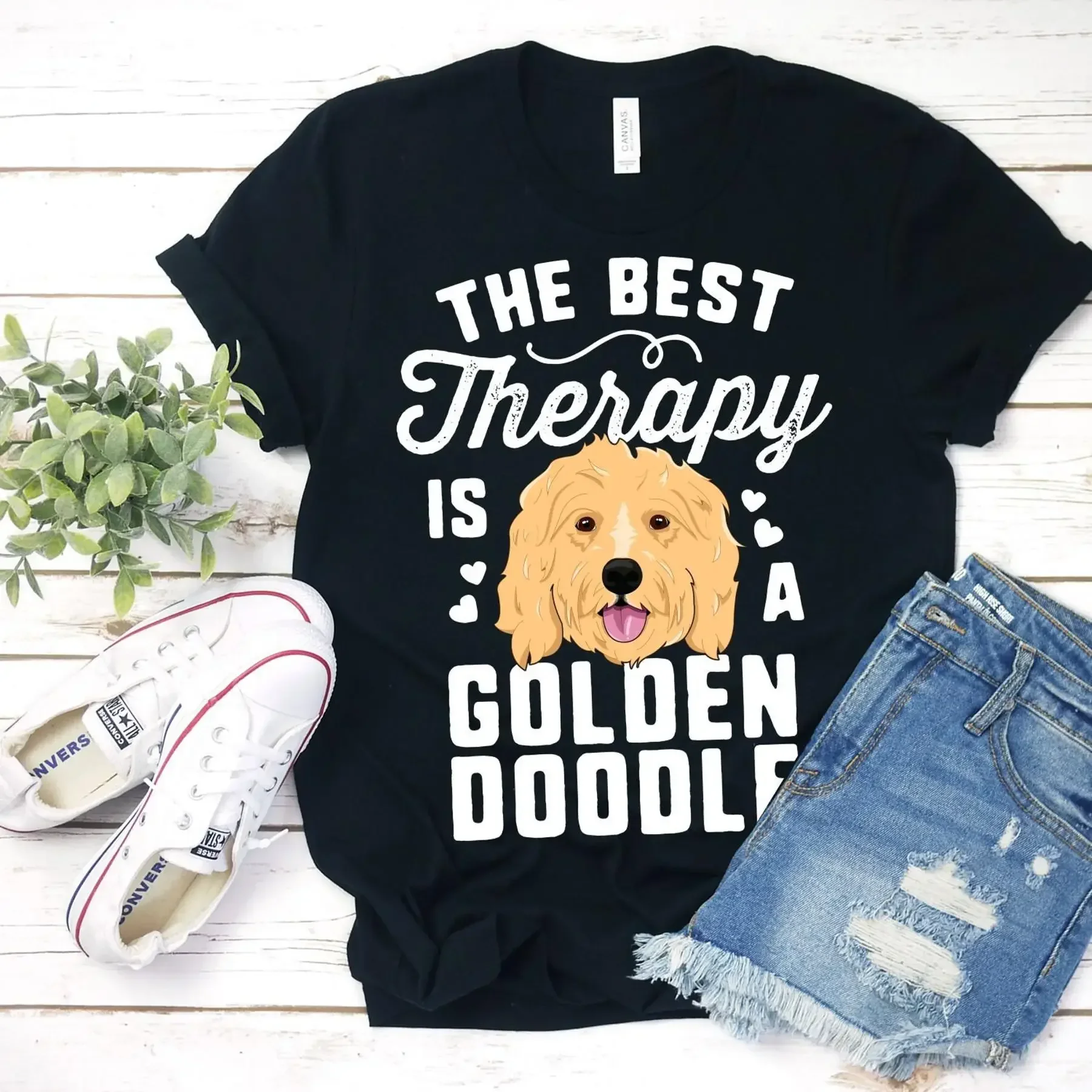 The Best Therapy Is A Goldendoodle T Shirt Puppy Golden Doodle s Life