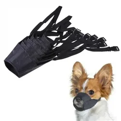 Pet Nylon Einstellbare Maske Bark Biss Weichen Mund Maulkorb Pflege Anti Stopp Chewing Für Kleine Große Hund Schwarz