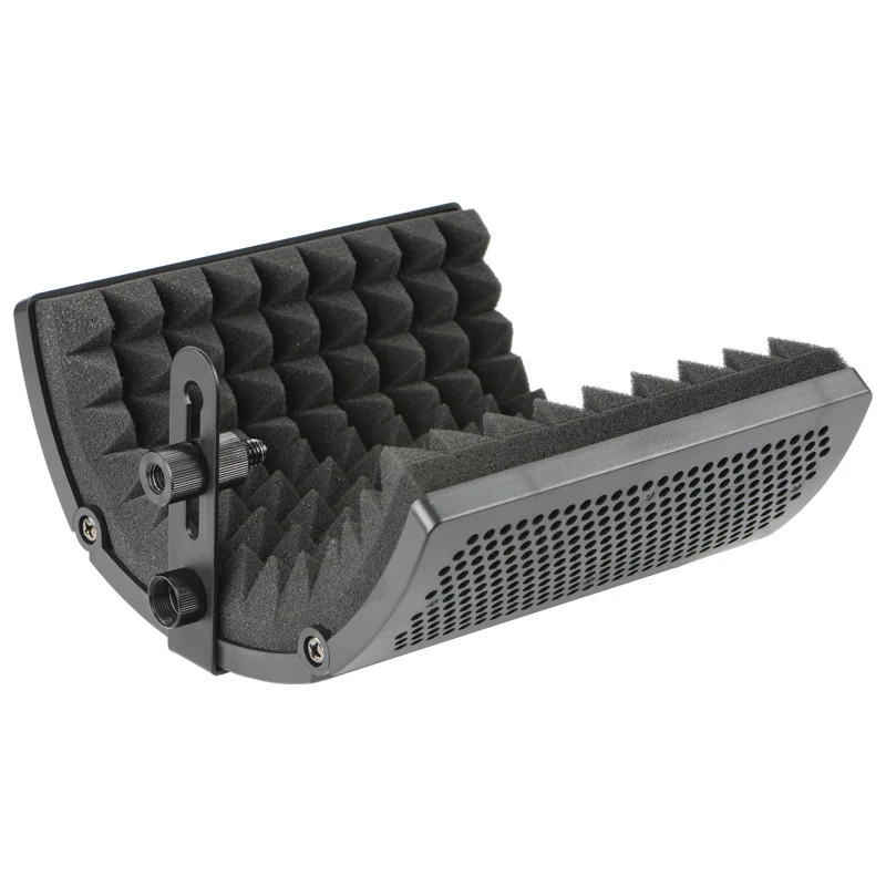Protector de aislamiento de 3 paneles de plástico, portátil y ajustable, plegable para micrófono de condensador para reducir el ruido, LO-PS58 acústica