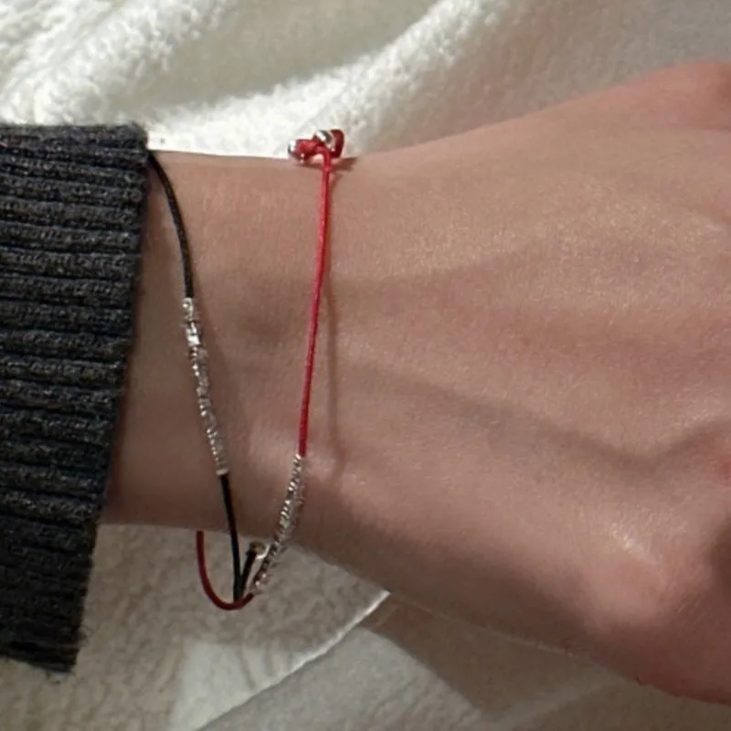 VENTFILLE 100% Solid 925 Sterling Silver Bracelet For Women Red String Beads Lucky Health Jewelry Birthday Gift Dropshipping