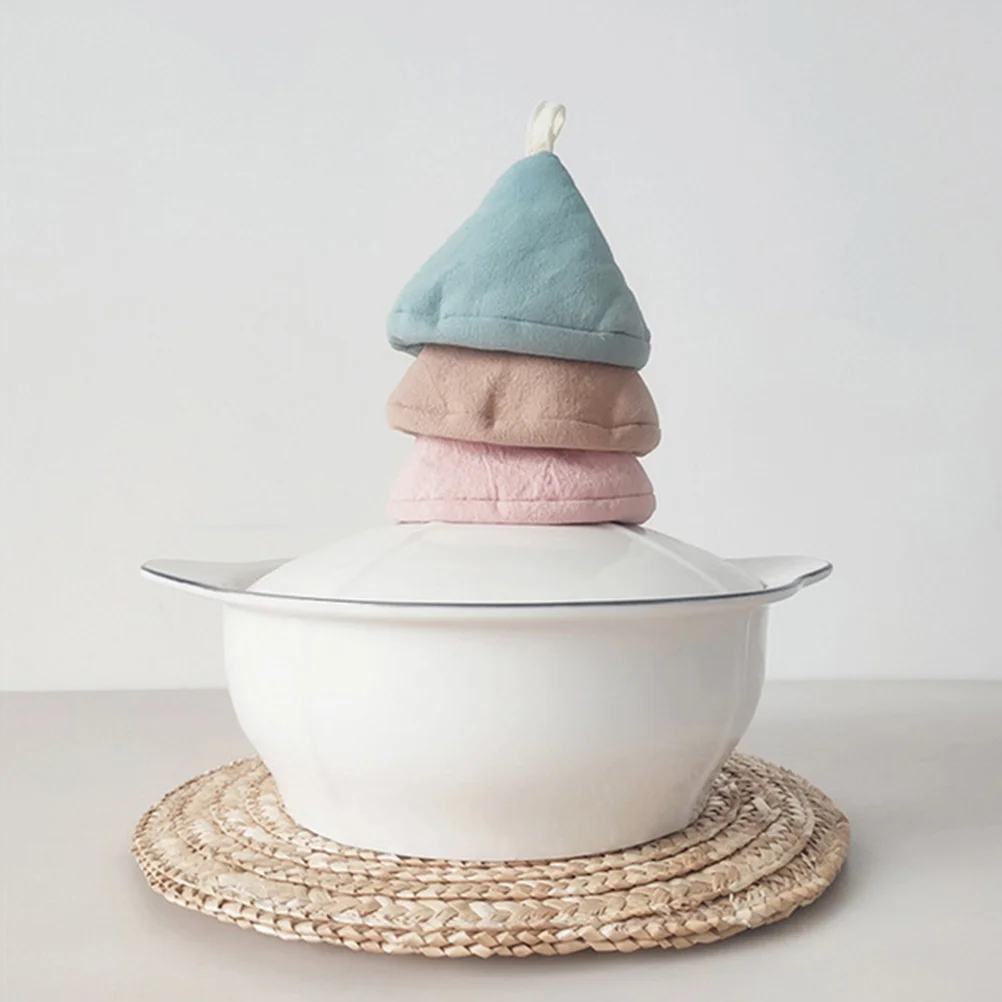 

4Pcs Pot Hat Heat Proof Covers Triangle Shape Mini Pot Handle Caps Kitchen Grip Protective Household Supplies Reusable Washable