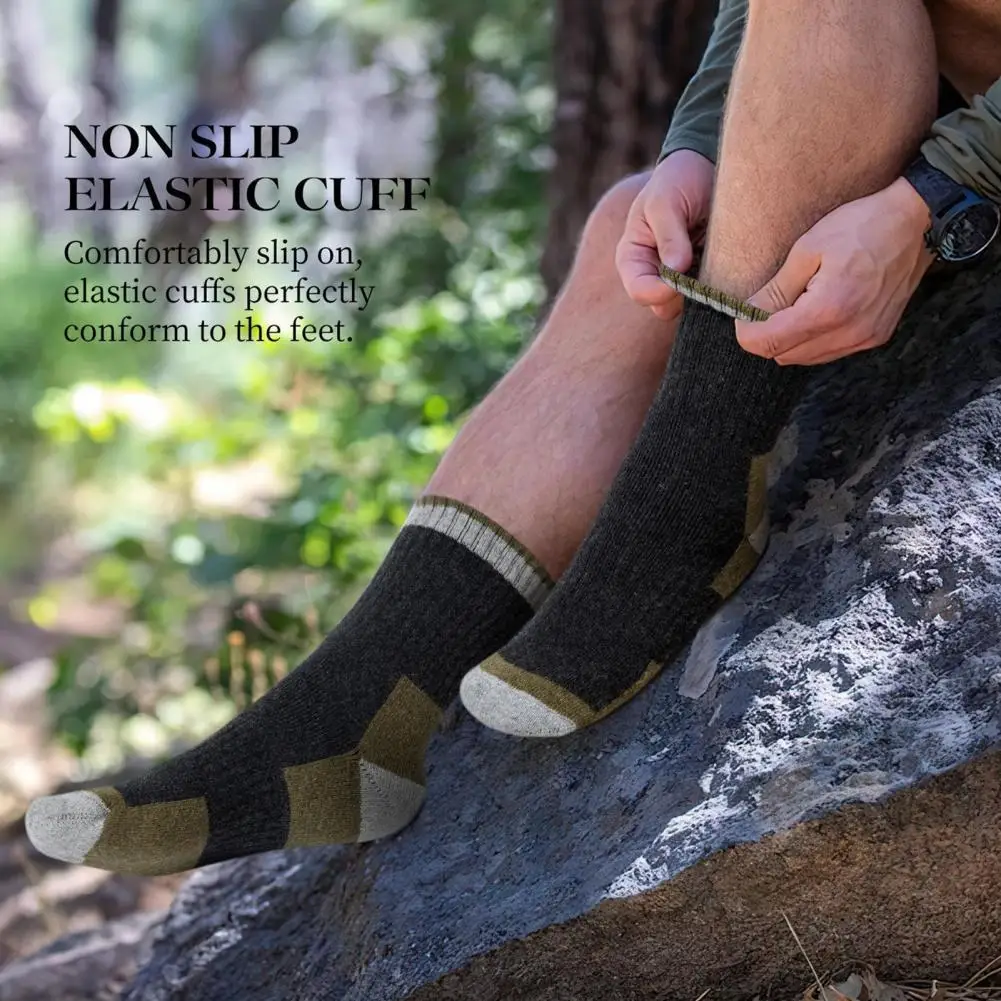 

Уютные термоноски для мужчин. Мужские зимние носки на флисовой подкладке. 5 пар термоносков с цветными блоками для ношения уличной работы для мужчин.