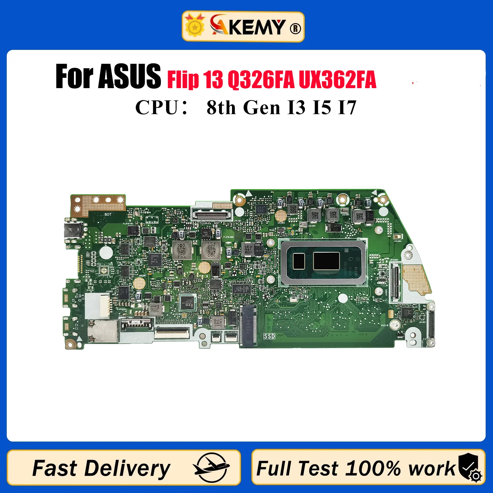 

UX362FA Материнская плата для ноутбука ASUS ZenBook UX362F Flip 13 Q326FA UX362FA Материнская плата для ноутбука с процессором I3 I5 I7 100% tests OK stk