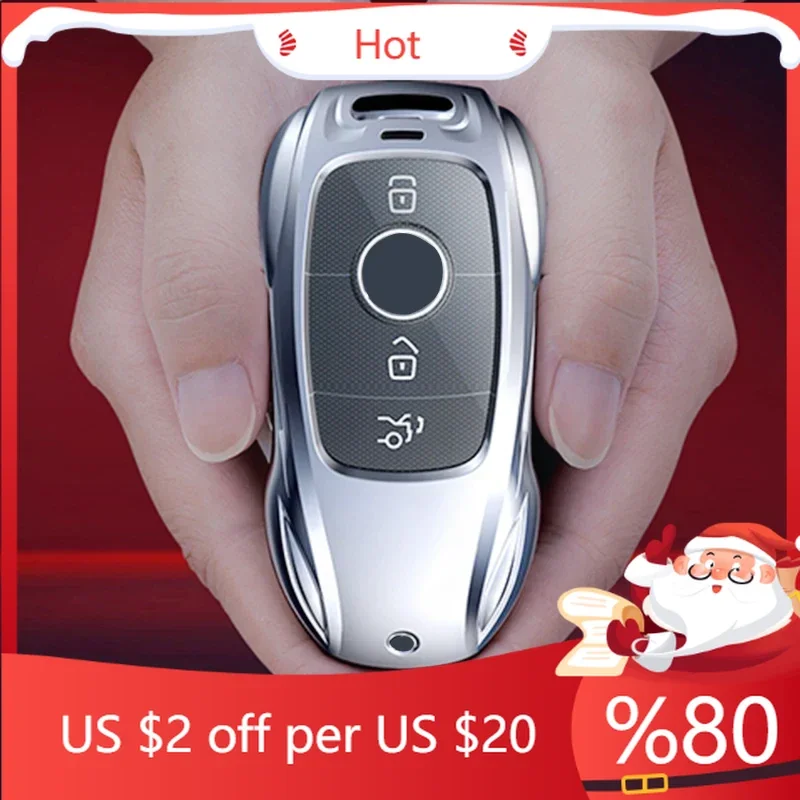 

Hot Fashion Ziny Alloy Car Key Case Cover Shell for Mercedes Benz A B C E S Class W204 W205 W210 W212 W213 W17 Interior Stickers