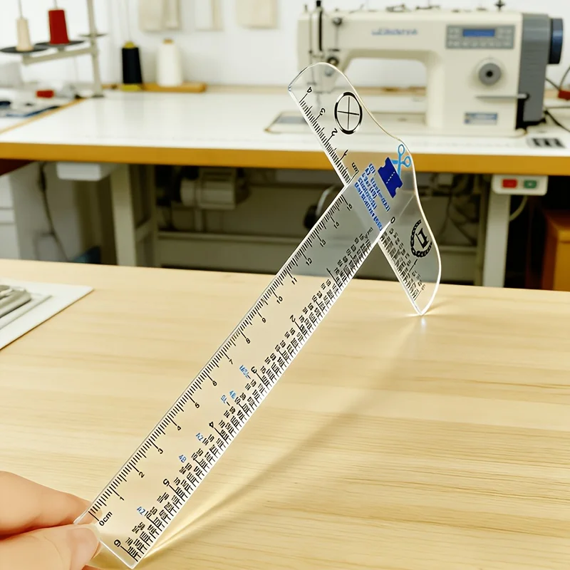 1-Piece T-Shaped Ruler, Plastic T-Ruler, the Ideal Tool for Drawing Straight Lines on Fabric and Paper, a Must-Have for Study and Office Use