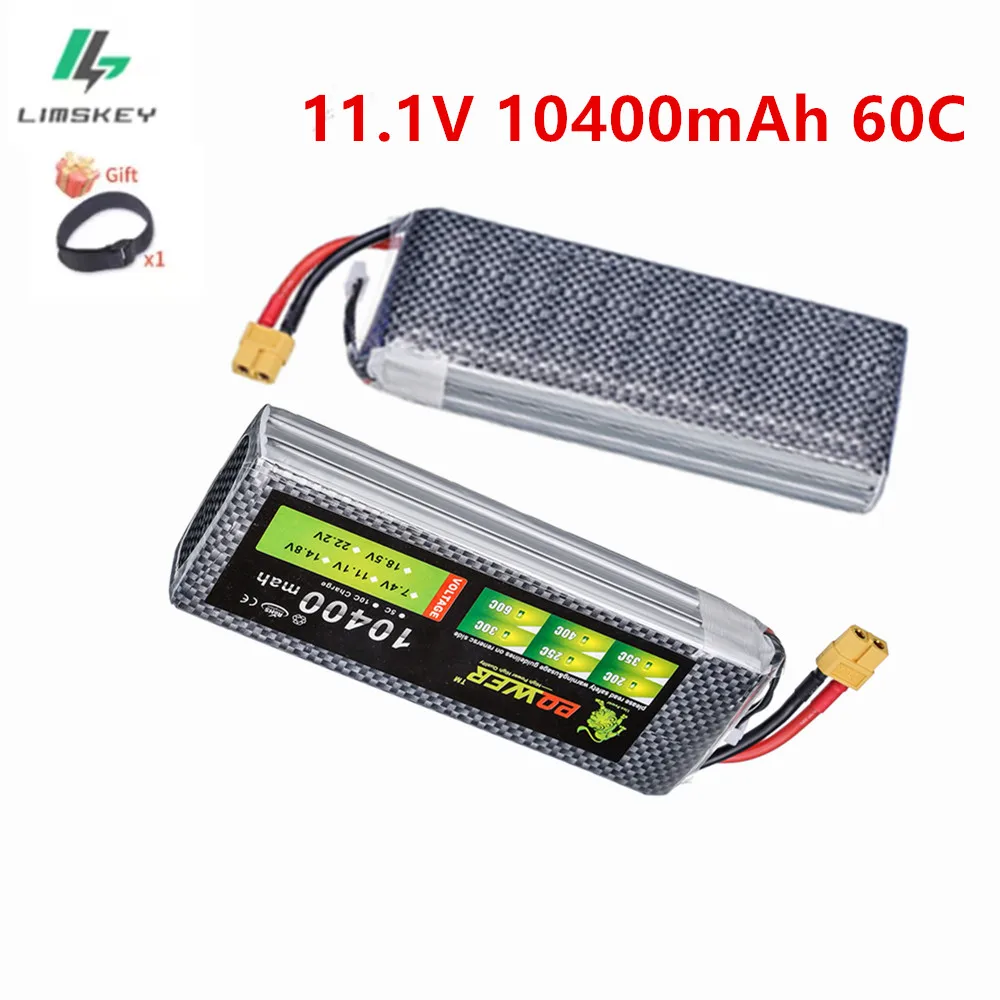 Large Capacity 10400mAh 11.1V 3S RC Lipo Battery For Remote Control Quadcopter, Airplane, RC Off-road Racing Car 3S Battery