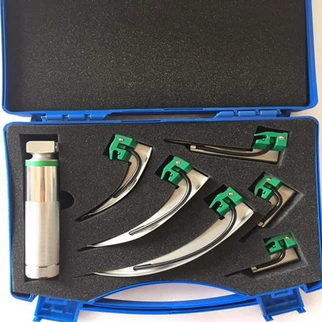 Disposable/economic Fiber optic Laryngoscope set Conventional LED Laryngoscopy for endotracheal intubation