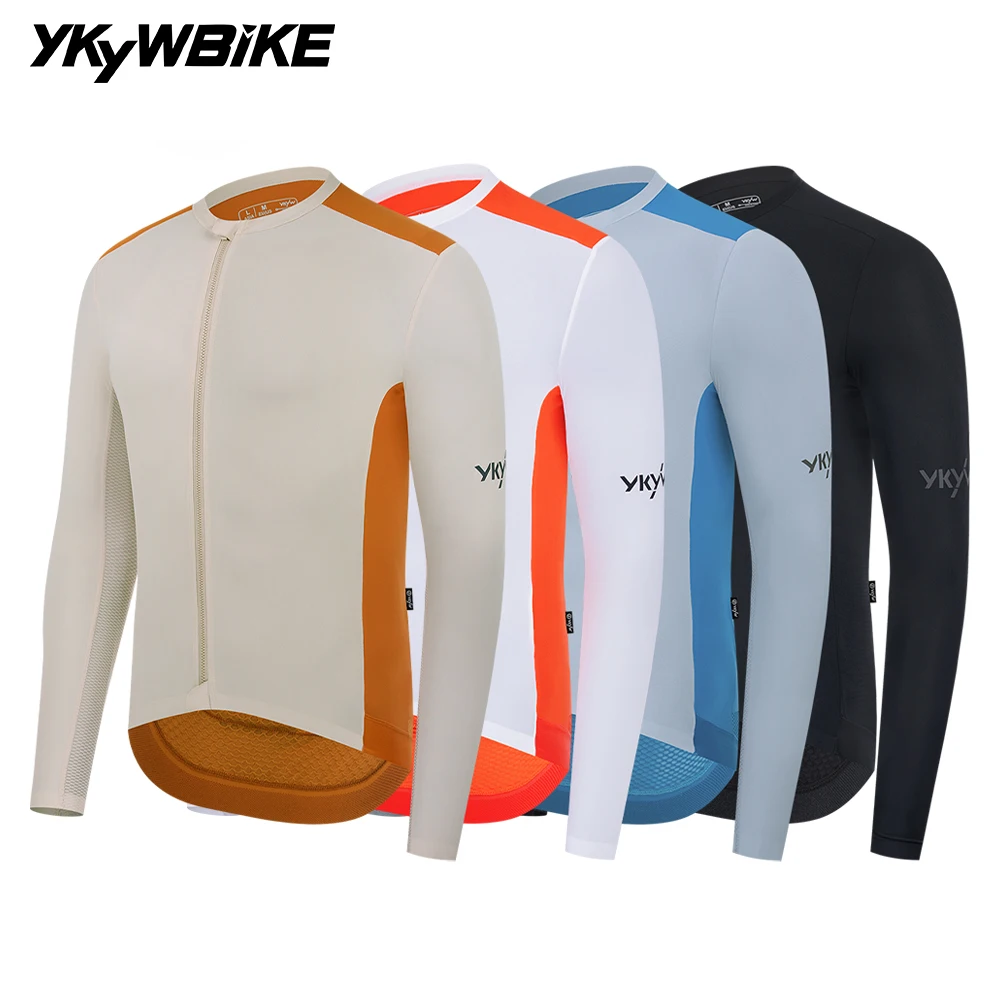 YKYWBIKE 2025 Men's Pro Team Cycling Jersey Long Sleeve Lightweight Road Bike Shirt Bicycle Jersey Cycling Maillot SPF 50