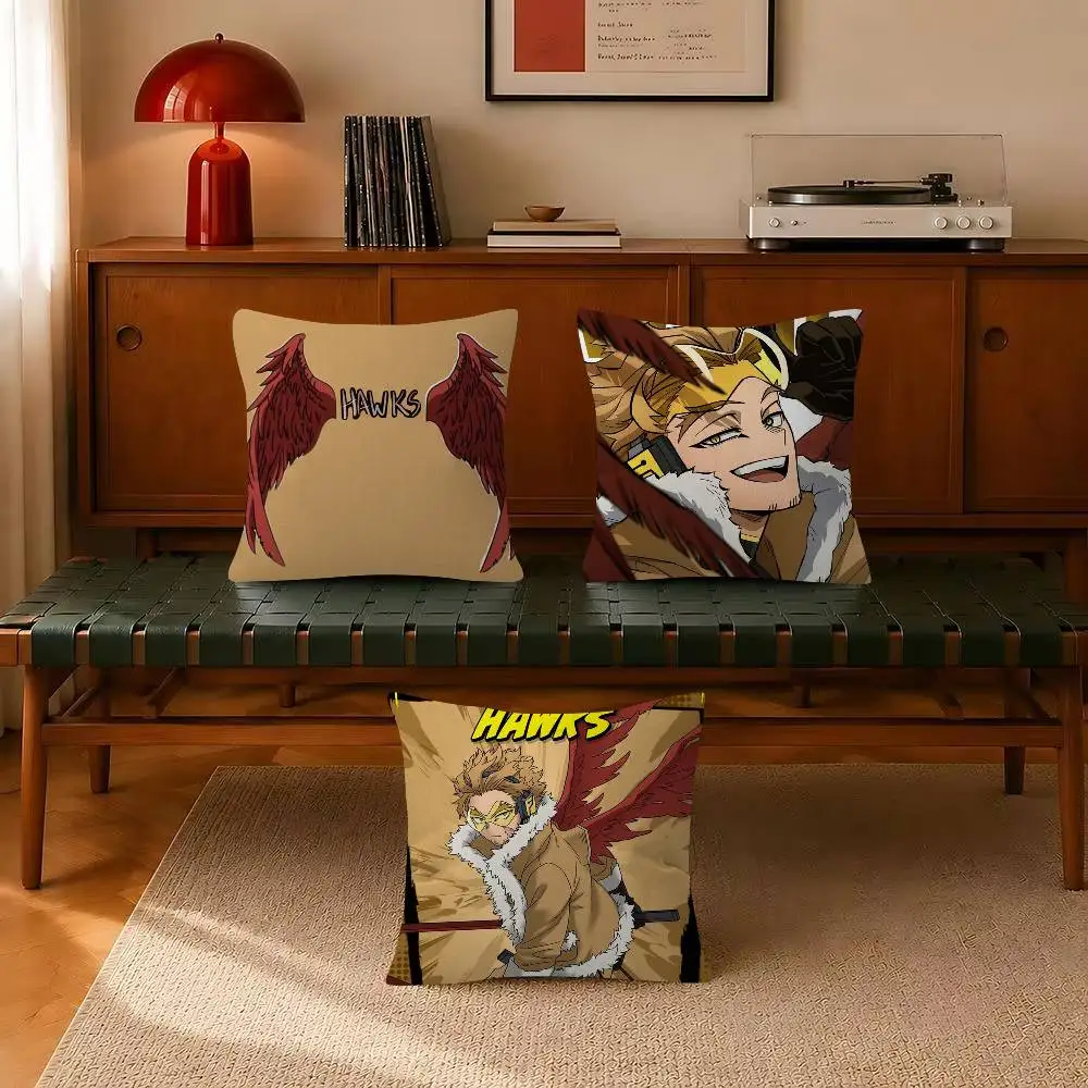 Anime Academia H-Hawks   Cushion Cover Pillowcase Upholstery Sofa Throw Pillow Home Decor Pillowcas