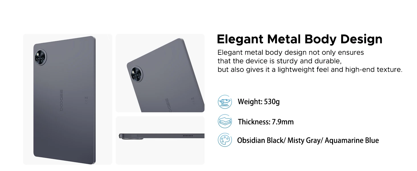 DOOGEE U11 2 in 1 Tablet PC Android 15 16GB(4+12) 128GB 11" Ultra-clear 90Hz Display Unisoc T606 8580mAh Battery Widevine L1