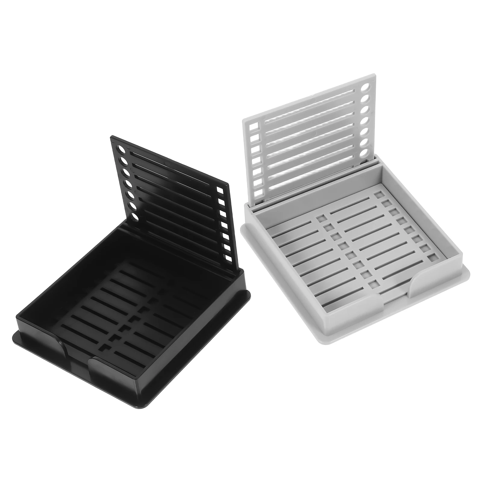 

2 Pcs Storage Box Filing Card Holder Diaplay Notepad Creative Memo for Desk Plastic Pads