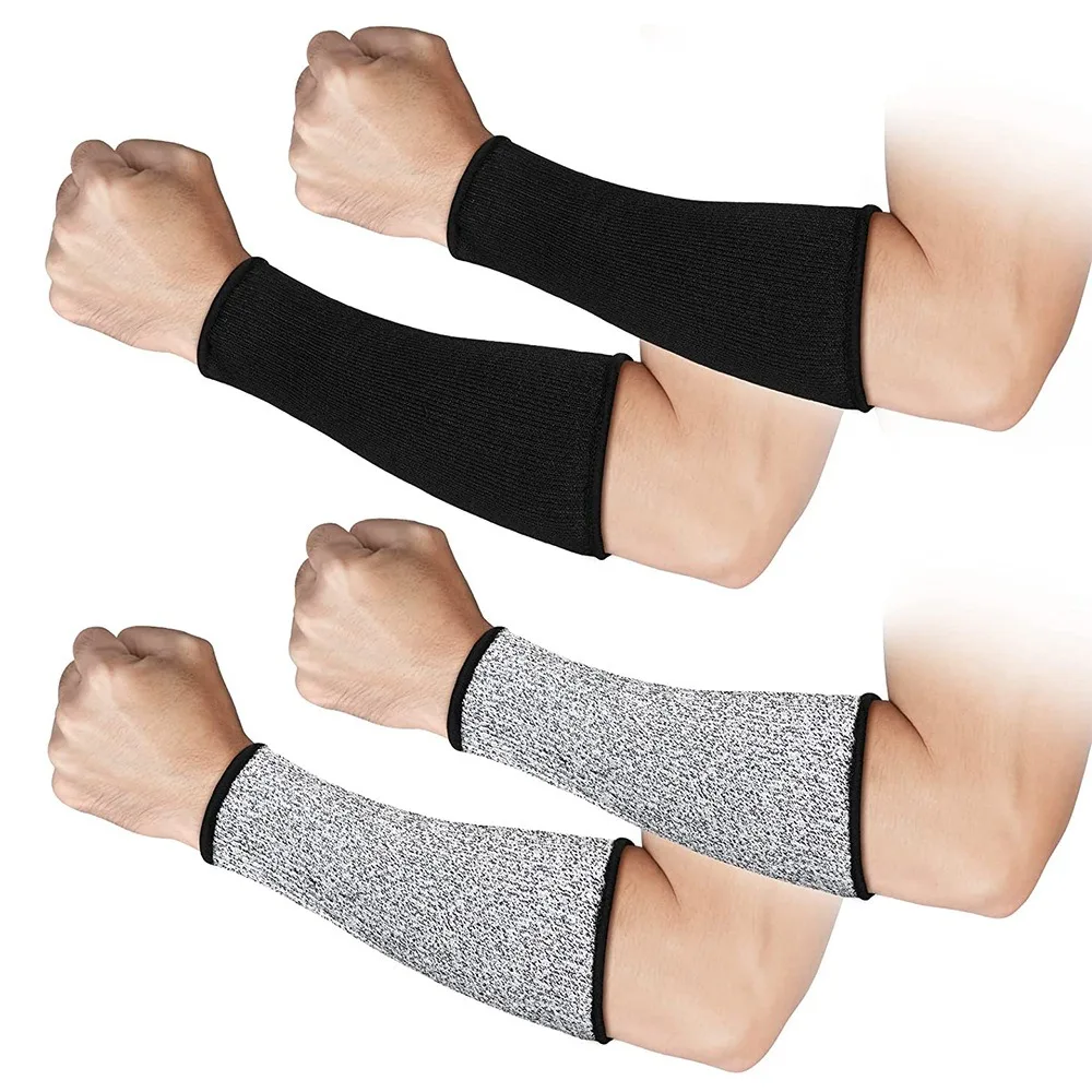 1 Pair Cut Resistant Arm Protectors Heat Resistant Level 5 Protective Forearm Sleeves Safety Burn Resistant