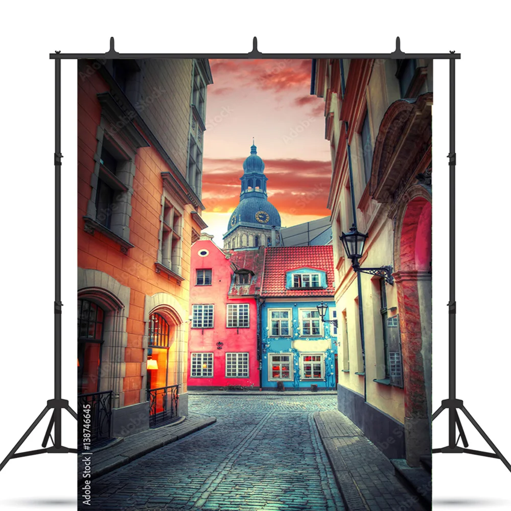 Old Town Street View Scenery Photography Backdrops Props Travel  Portrait Photo Backgrounds Studio ST-01