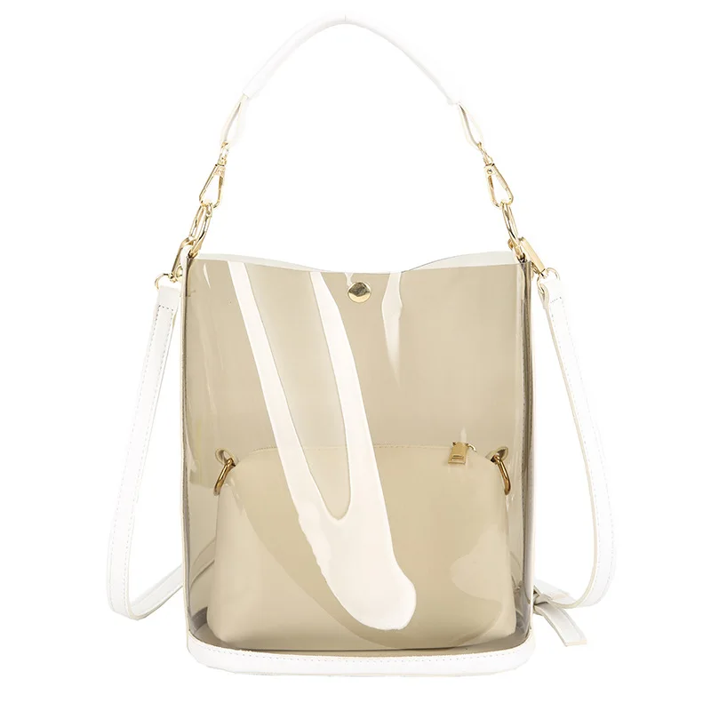 Nowy Produkt: Letnia Laserowa Przezroczysta Torba-Worek na Wodę, Codzienna Torba Damska 2w1, Damska Torba Crossbody z PVC w Stylu Jelly — zdjęcie 7