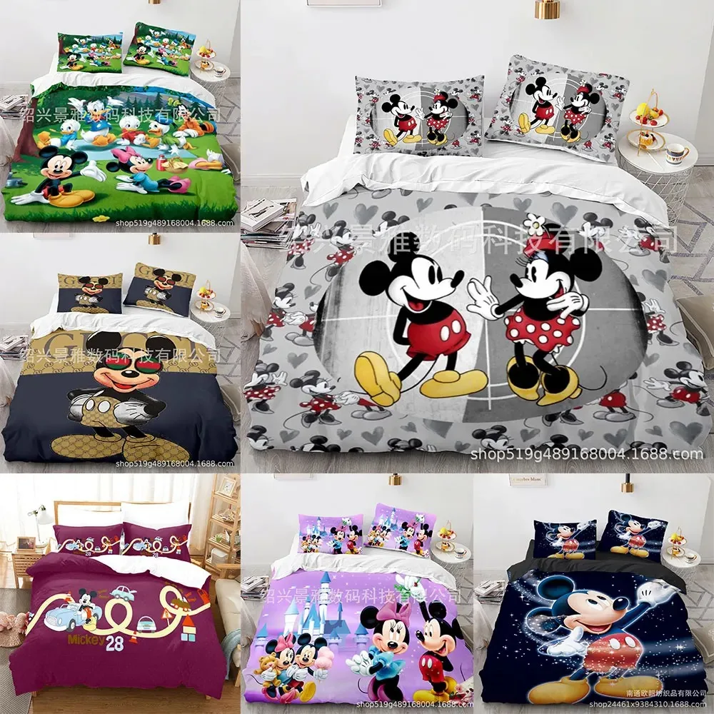 

Mickey Minnie Mouse Cute Print Bedding Sets Comforter Quilt Bed Cover Duvet Cover Pillow Case 2-3 Pieces Sets Kids Adult Size