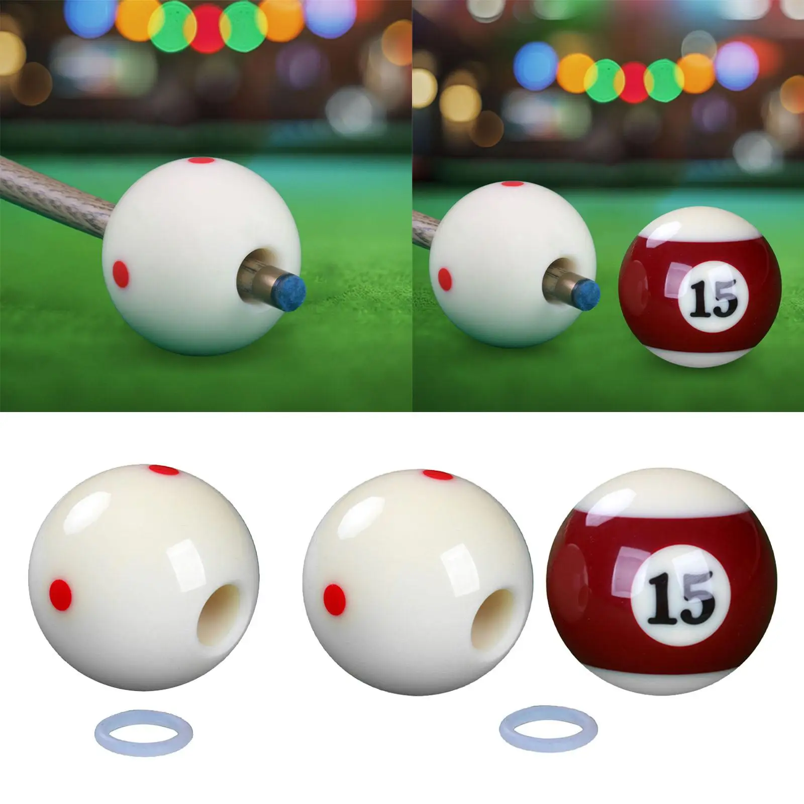 

Aiming Practice Cue Ball Acrylic Billiards Stroke Trainer Portable Beginner Tool for Improved Accuracy for Pool Table Training