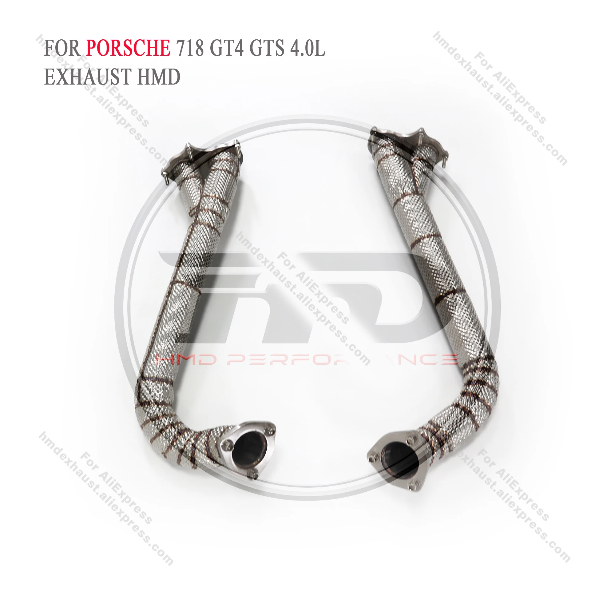 

HMD Exhaust System High Flow Performance Downpipe for Porsche 718 GT4 GTS 4.0L With Heat Shield Racing Pipe