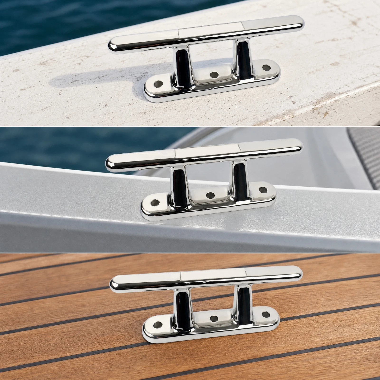 XH-MT-5 Mooring Cleat Sturdy 316 Stainless Steel Boat Cleat Heavy Duty High Load Capacity for Marina Operators