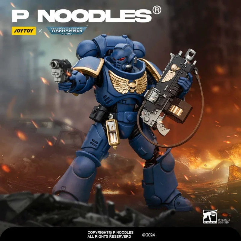JOYTOY Warhammer 40000 1/18 escala Intercessor figura de acción conjunto de 4 juguetes de modelos coleccionables para regalo