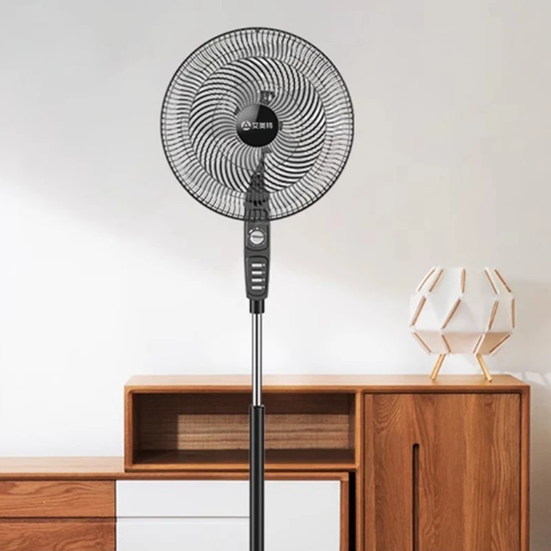 16Aerodynamic Floor Fan Moonlight-Blade Design with Copper Motor 3Gentle Modes Adjustable Height for Home/Office Ventilation