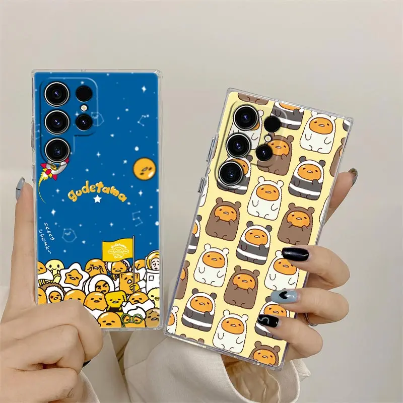 Yellow Lazy Egg Gudetamas Phone Case For Samsung S24 S23 Ultra S22 S20 Plus S21 FE Clear Cases Cover Galaxy S24Ultra S235G Funda