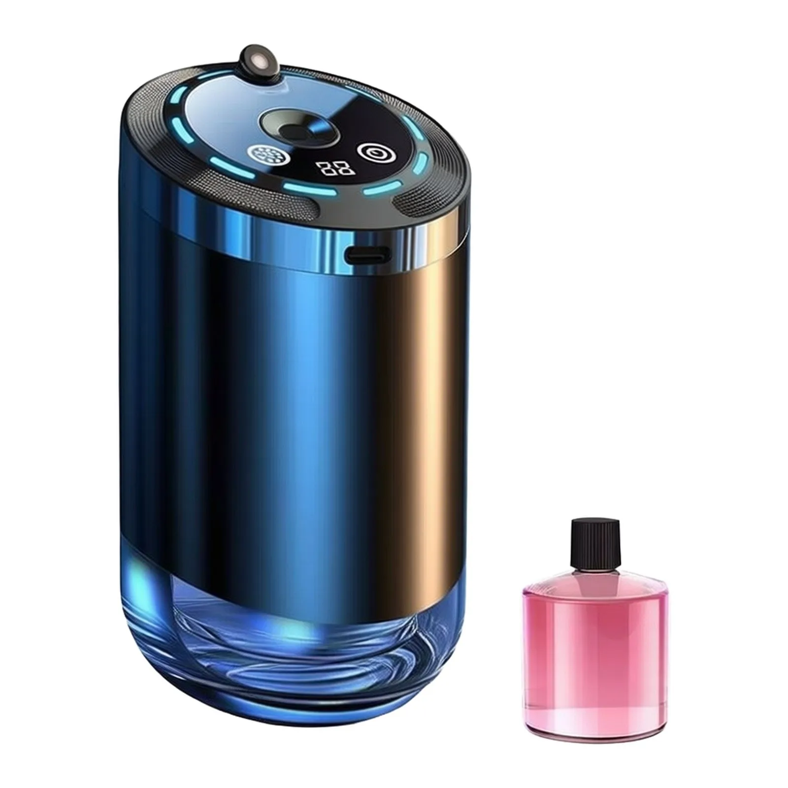 Level 5 Adjustable Car Air Freshener Aluminum Alloy Aroma Diffuser With Sensor Auto Start For Home And Vehicle Interior Decor