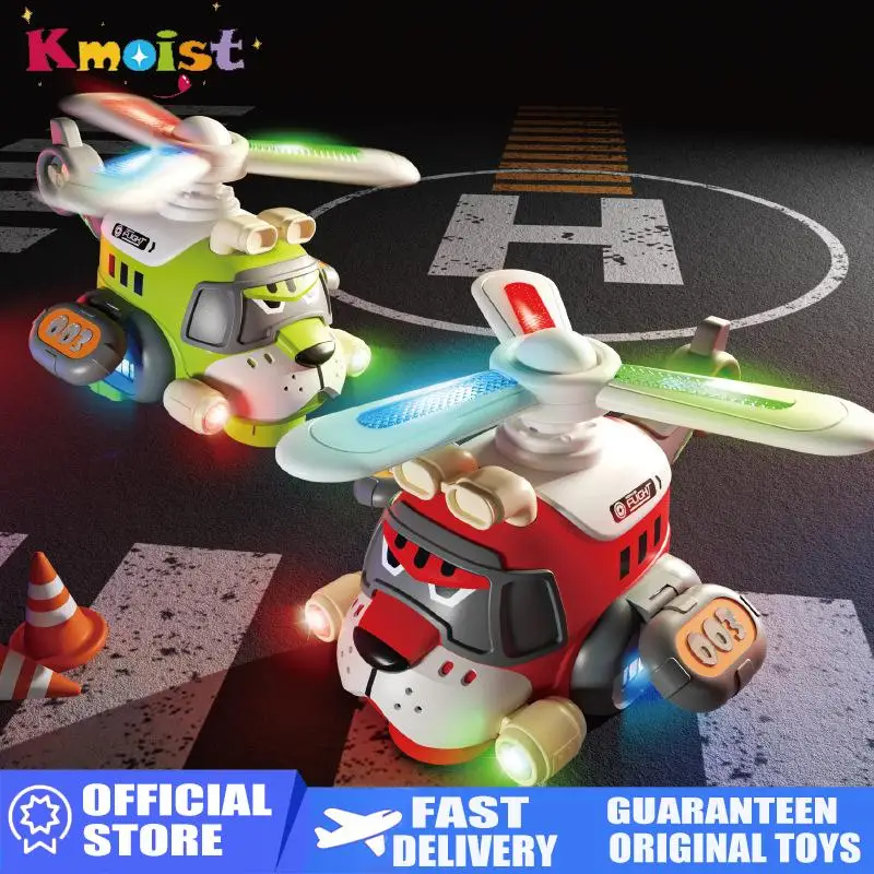 Model Plane Electric 360 Rotating Avoiding Obstacles Stunt Helicopter Toy With Music Light Cartoon Tiger Airplane Toys for Kids