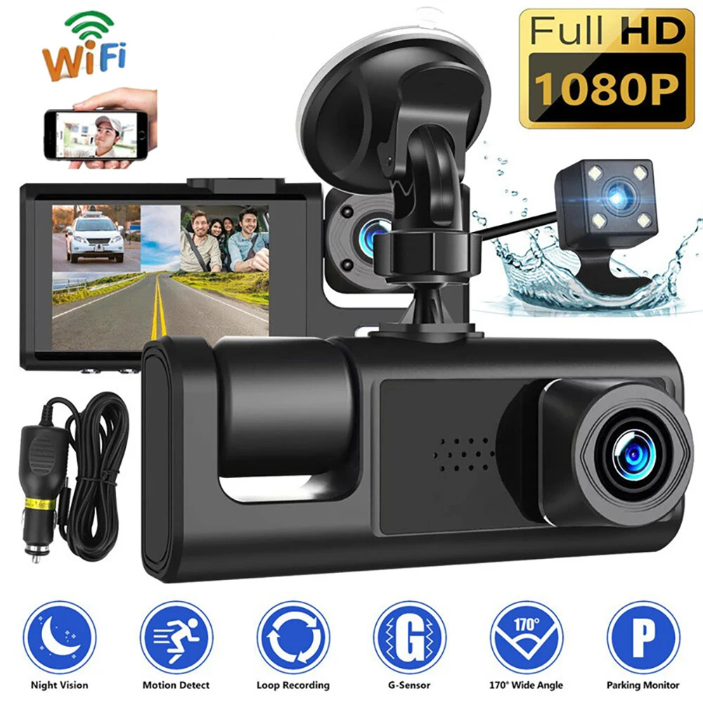 Car DVR WiFi Full HD 1080P Dash Cam Rear View Car Camera Car Video Recorder Parking Monitor Night Vision Auto Black Box G-sensor