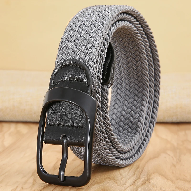 Non-hole Punch-free MEN'S AND WOMEN'S Woven Belt Elastic Stretch Canvas Belt Female Korean Style Versatile Student Pants Belt, image 11