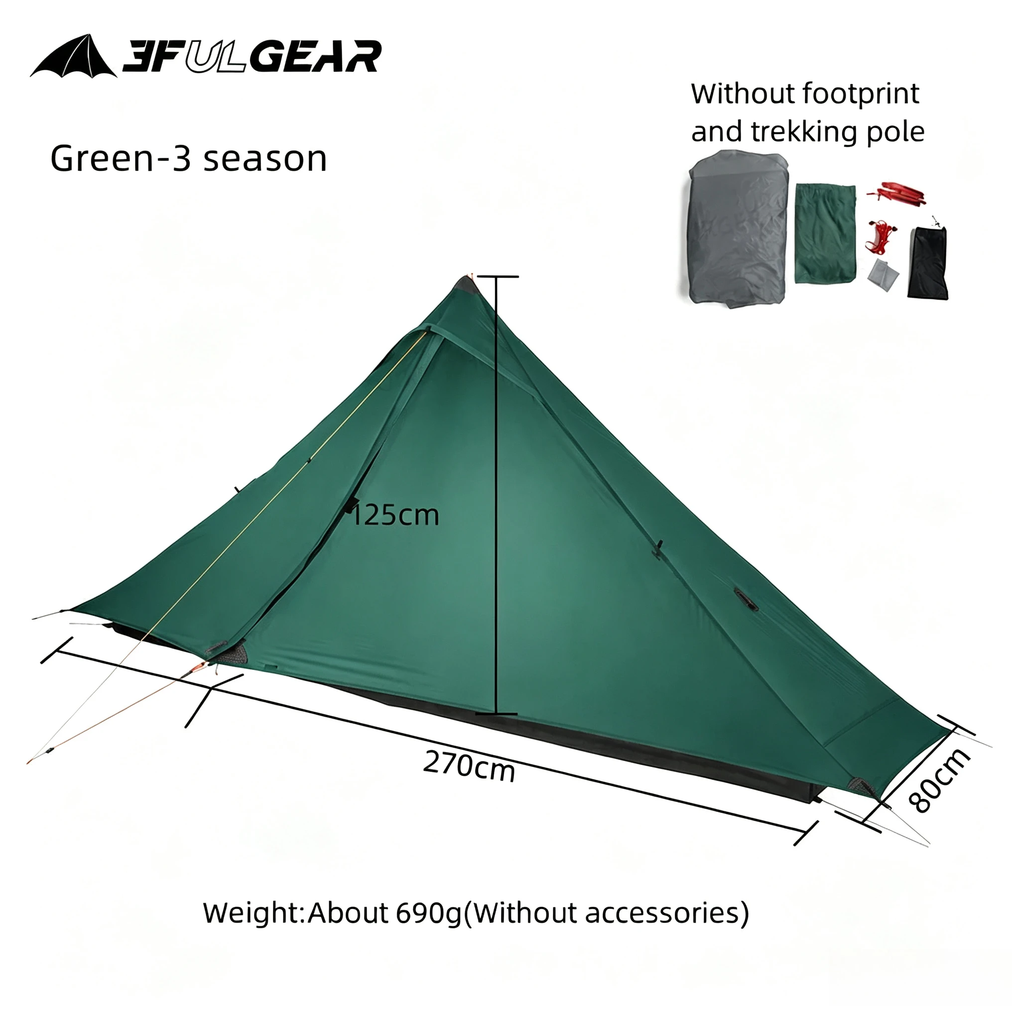3F UL GEAR Lanshan 1Pro 2026 Tent Outdoor Ultralichte Campingtent 690g/1.52lb Silpoly Tent T-zip Deur Waterdicht Wandelen Klimmen