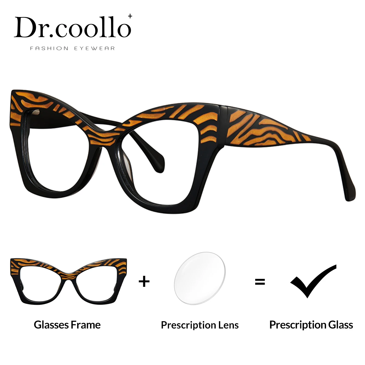 

Drcoollo Hight Quality Acetate Cat Eye CR39 Reading Glasses Photochromic Blue Light Progressive Prescription Glasses for Women