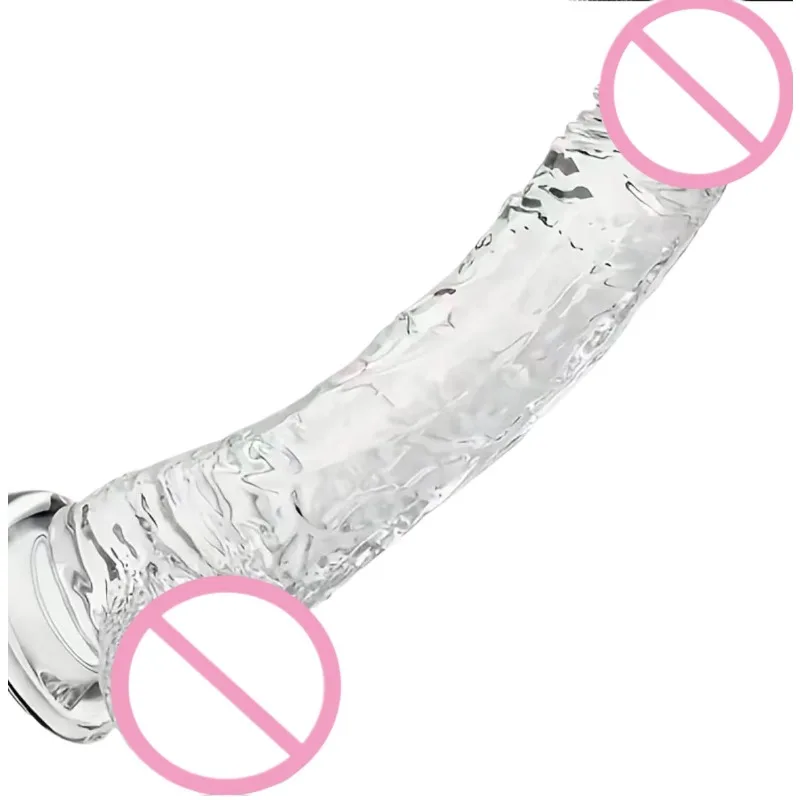 Realistic Dildo Super Large Realistic Soft Dildo for Women Beginner Transparent Penis with Strong Suction Hands-Free Play for Adult Sex Masturbator Realistic Transparent Dildos for Women Silicone Realistic Fake Dick Penis with Hands-Free Adult Sex Toy