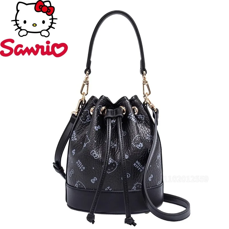 

Hello Kitty, новая женская сумка, элитный бренд, оригинальная модная женская сумка на плечо, мини-сумка-ведро на шнурке с героями мультфильмов
