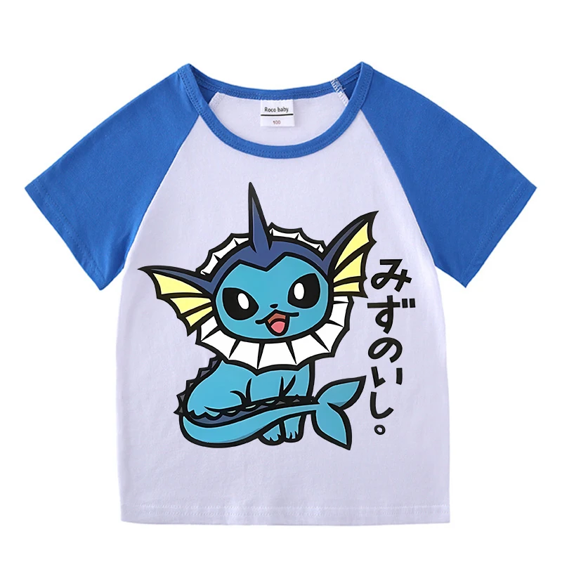 Pokemon crianças camiseta verão manga curta roupas pikachu bulbasaur kawaii anime figuras t na moda algodão casa roupas topo
