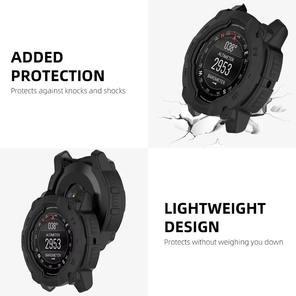 Nowe etui ochronne TPU odporne na zarysowania 45/50MM ochraniacz ekranu z pustą krawędzią do akcesoriów do inteligentnego zegarka Garmin Instinct 3 — zdjęcie produktu 2