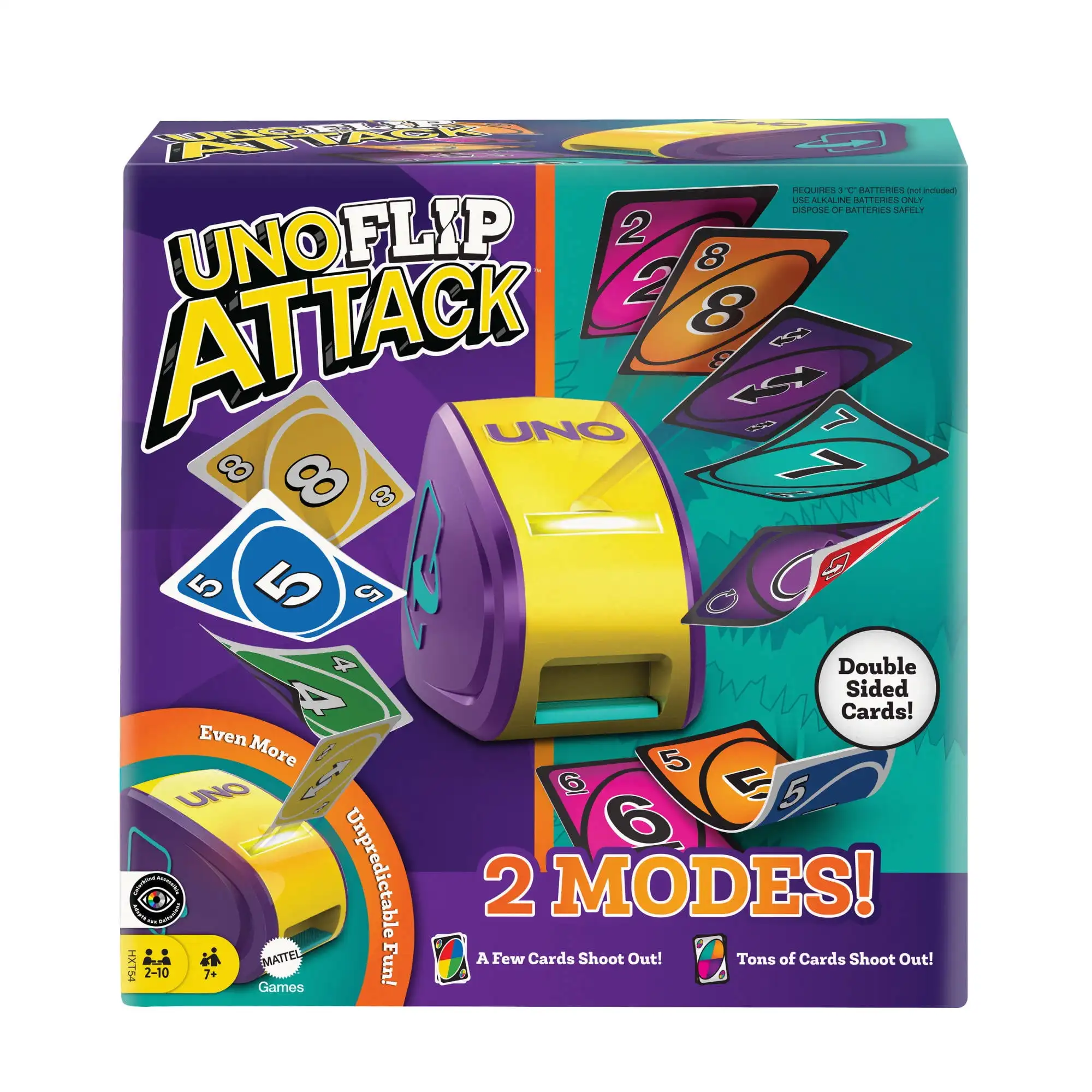 

UNO Juego de Cartas de Ataque Flip para Noches Familiares, Noches de Juegos, Viajes