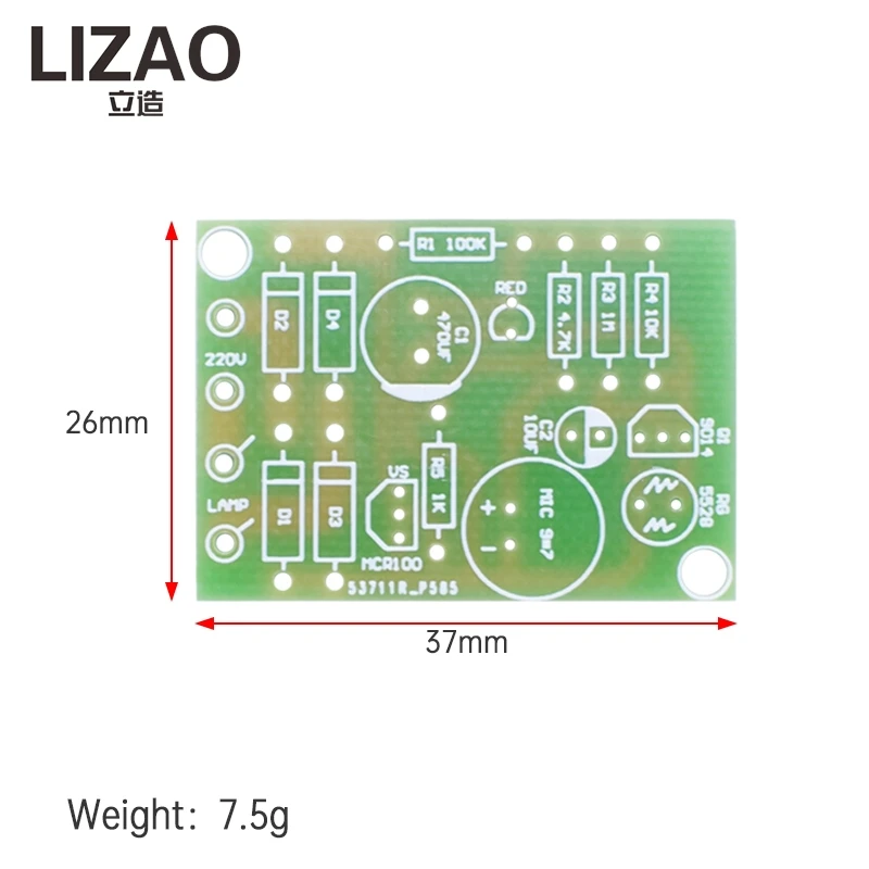 LIZAO Sound & Light Control Induction Kit with Delay Switch Corridor Voice Control Lamp DIY Electronic Suite Spare Parts