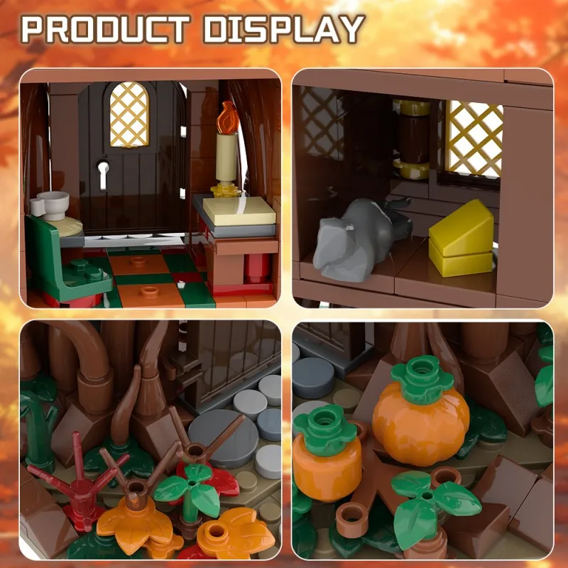 421PCS MOC Creative Woodland Elf Houseฤดูใบไม้ร่วงอาคารบล็อกชุดFairy Tale Treehouseรุ่นDIY Assemblyของเล่นของขวัญเด็ก