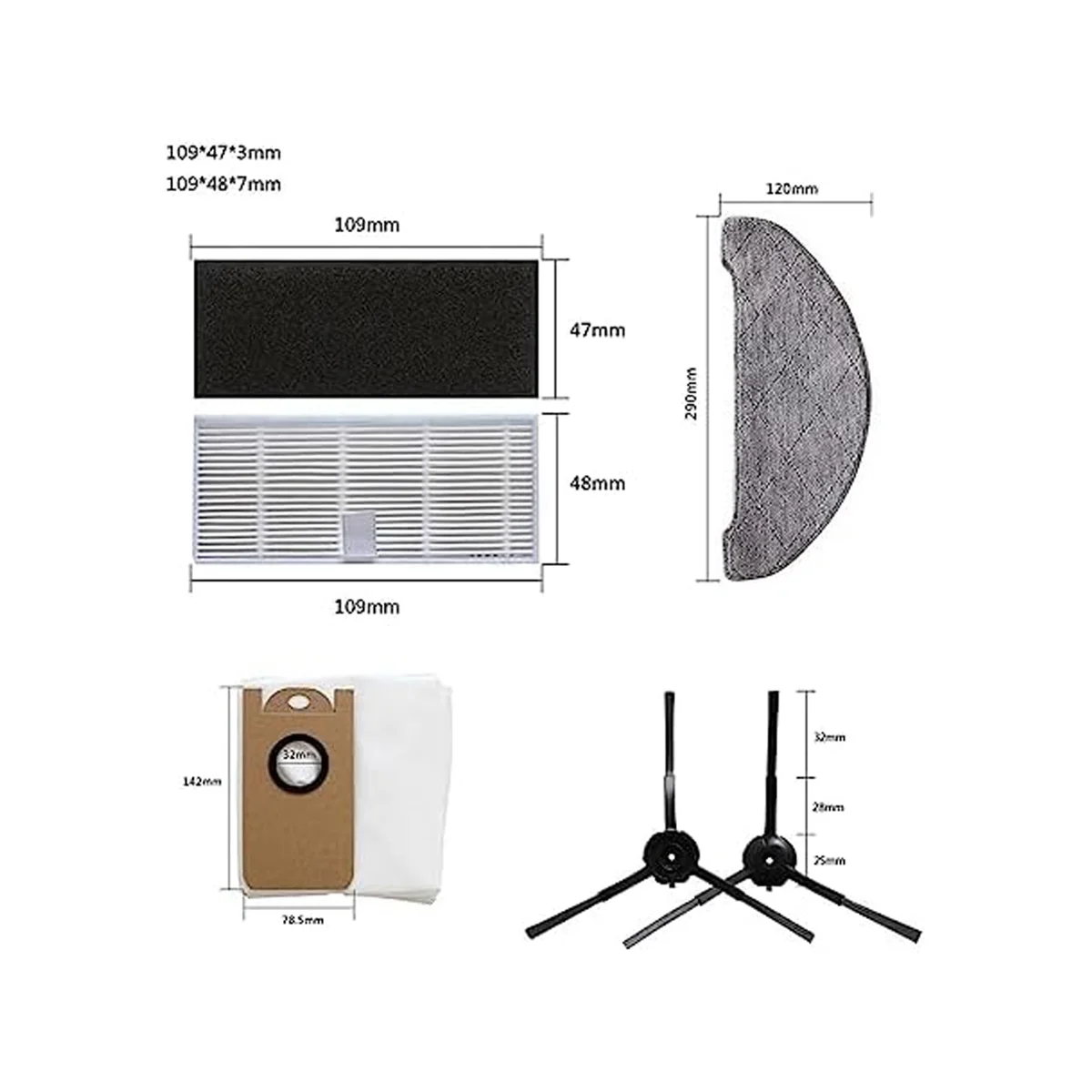 أجزاء المكنسة الكهربائية مكنسة كهربائية ممسحة وسادة كيس لجميع الغبار لاستبدال ملحقات المكنسة الكهربائية L6 Pro T10
