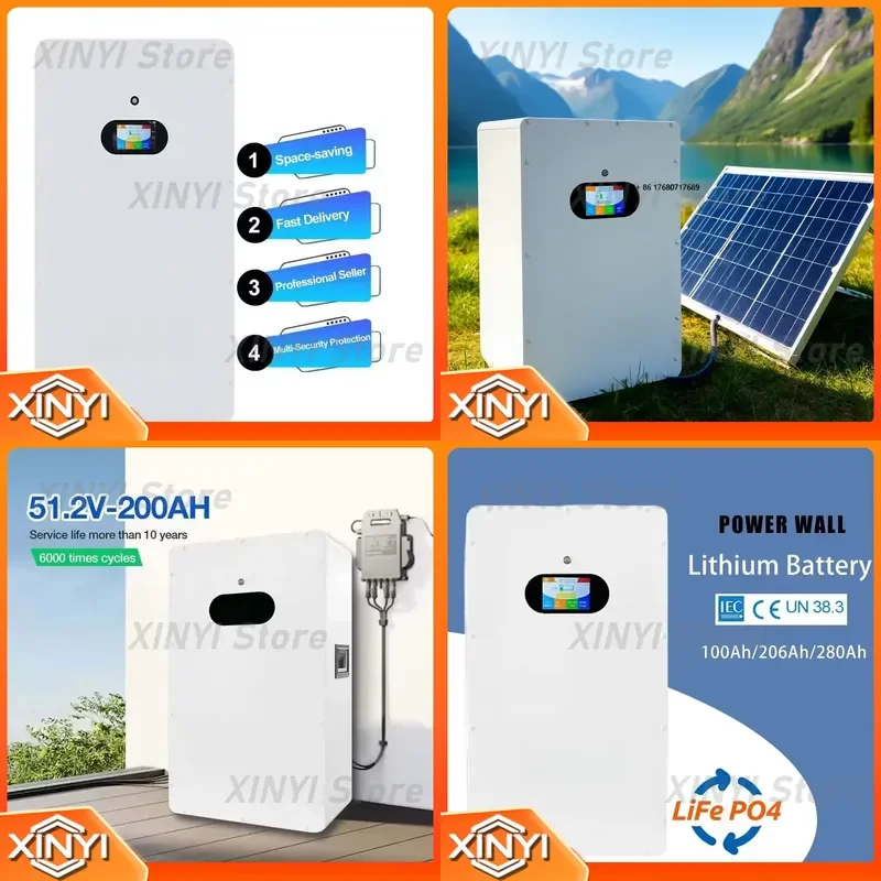 Hybrid Solar Inverter System with 10kWh Battery Storage CAN Communication Port Split Home Grid Connection for Residential Use
