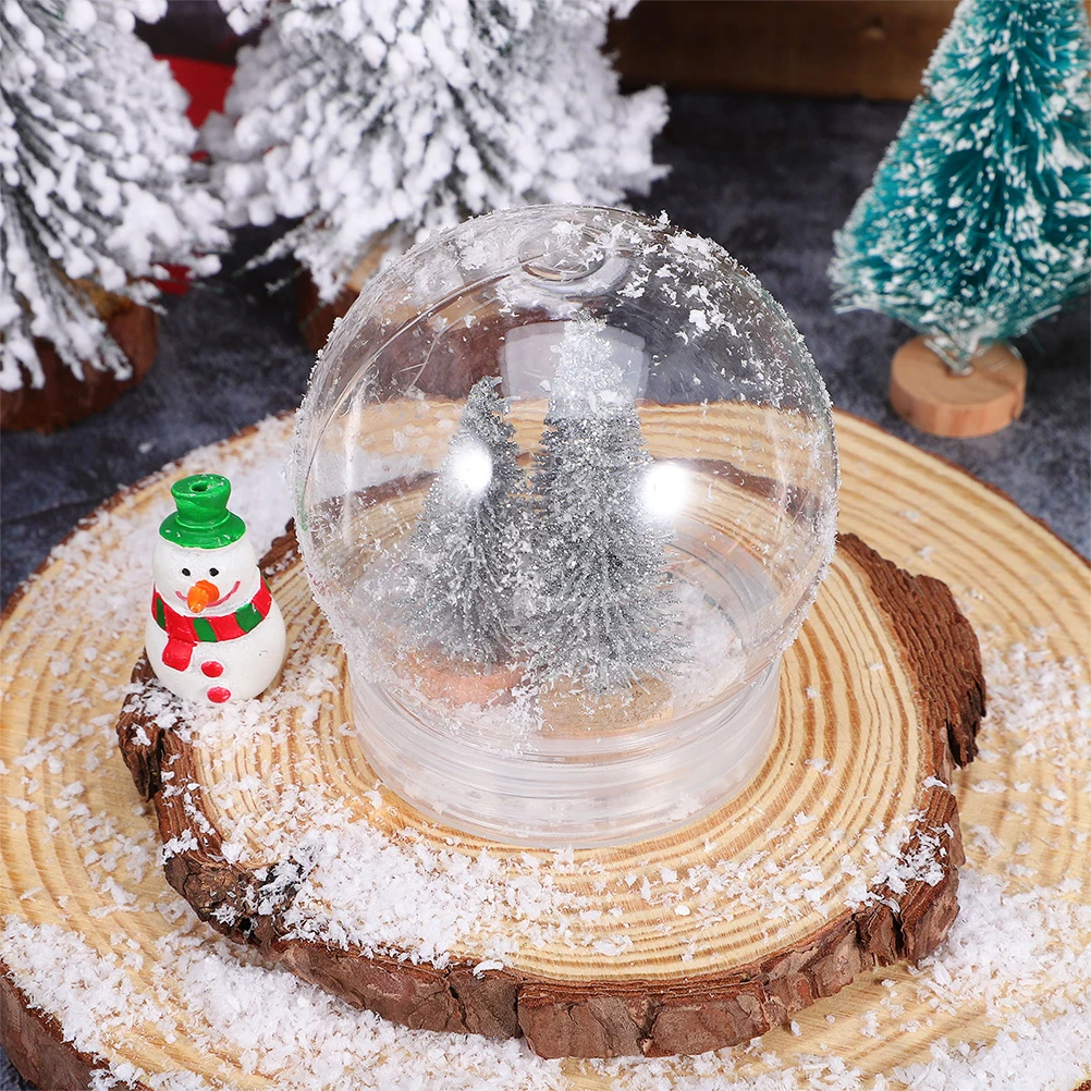 

5pcs Snow Globe Diy Clear Plastic Globes Fillable Crafts For Kids Adults Transparent Decoration Holiday Party Supplies Winter