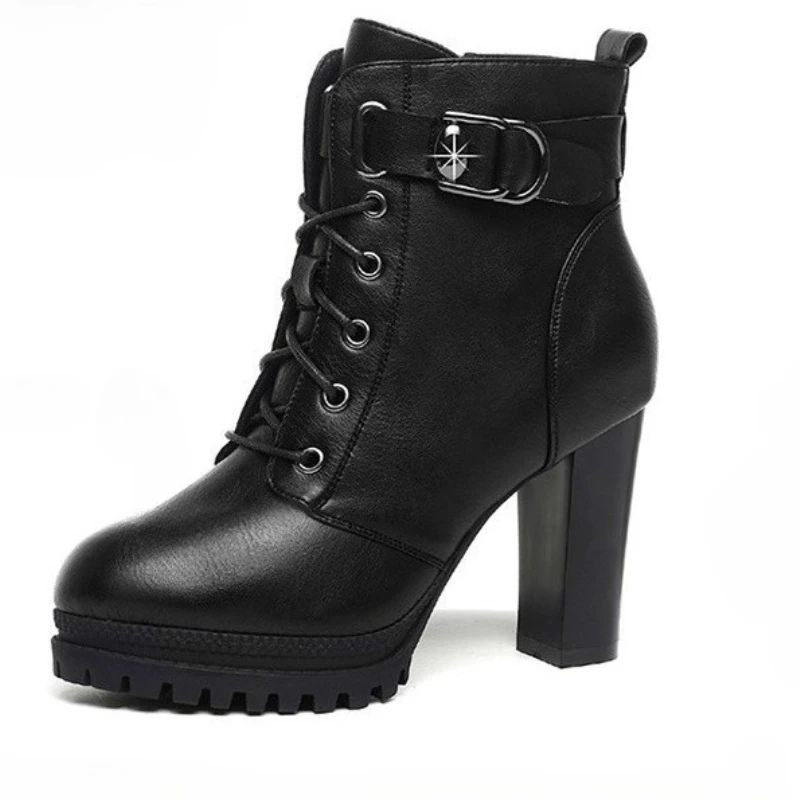 Elegant High Heels Women Boots Platform Chunky Shoes 2025 Trend New Fashion Chelsea Ankle Boots Winter Pumps Mujer Botas Zapatos view 6
