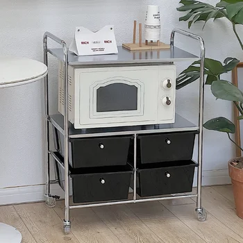 עגלת אחסון גלגלים עם 4 מגירות 2 מדפים עגלת פלסטיק על גלגלים ...